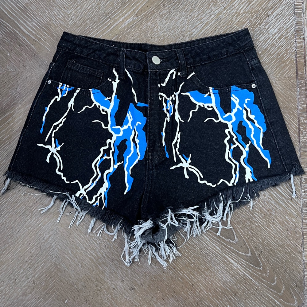 Lightning Denim Shorts